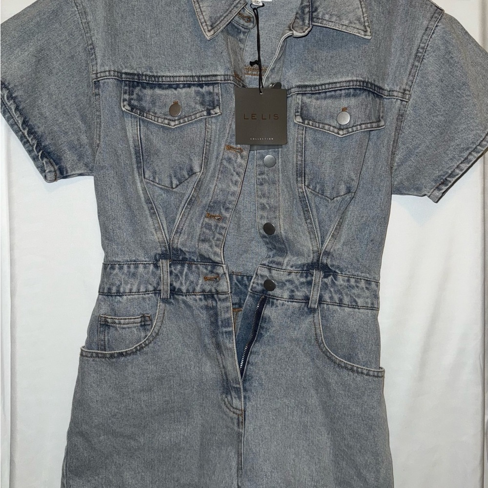 Lelis Denim Button-Up Jump Suit